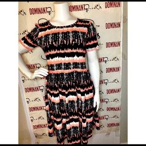 Orange Black Plus Dress